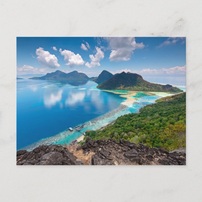 Carte Postale Belle Vue | Haut de l'île de Bohey Dulang (Devant)