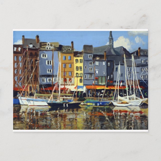 Carte Postale Belle vue sur les voiliers à Honfluere Harbour (Devant)