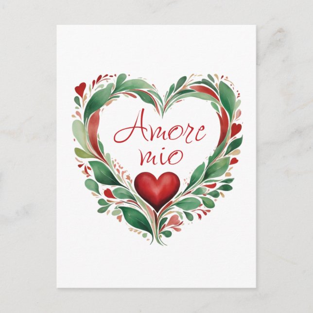 Carte Postale Belle Wreath d'amour Couleurs italiennes (Devant)