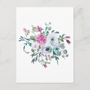 Carte Postale Belles fleurs aquarelles