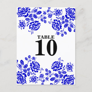 Carte Postale Belles fleurs Royal Blue Table Siège