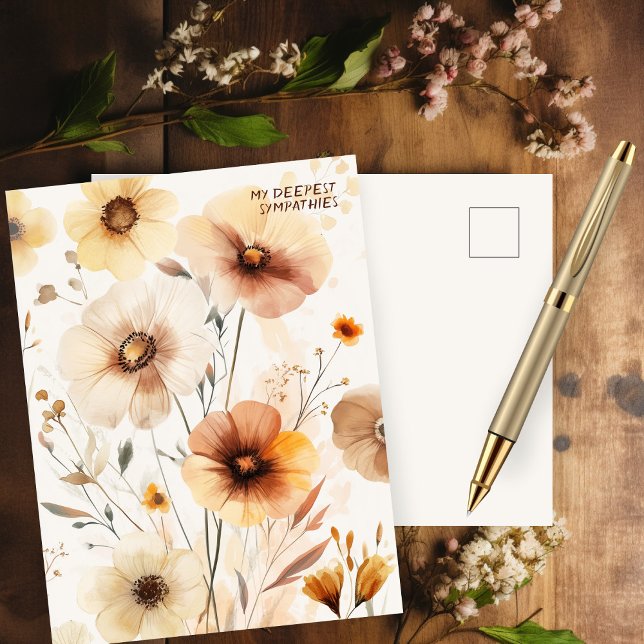 Carte Postale Belles Fleurs Sauvages FLEURS DÉSOLÉ POUR VOTRE PE (Beautiful Wildflowers Flowers SORRY FOR YOUR LOSS Postcard
)