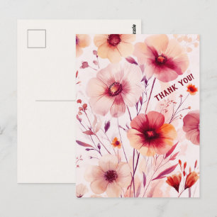 Carte Postale Belles Fleurs Sauvages MERCI