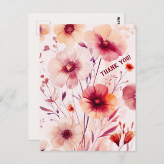 Carte Postale Belles Fleurs Sauvages MERCI