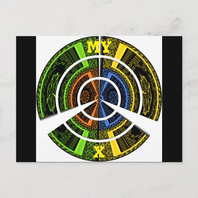 Carte Postale Belles illustrations circulaires africaines coloré (Devant)