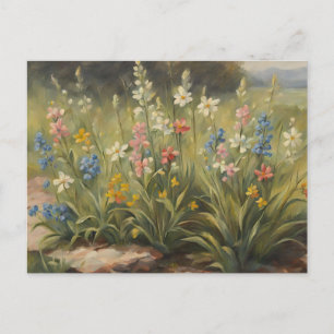 Carte Postale Belles illustrations de fleurs sauvages qui pousse