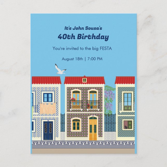 Carte Postale Belles maisons portugaises avec tuiles ou azulejos (Devant)