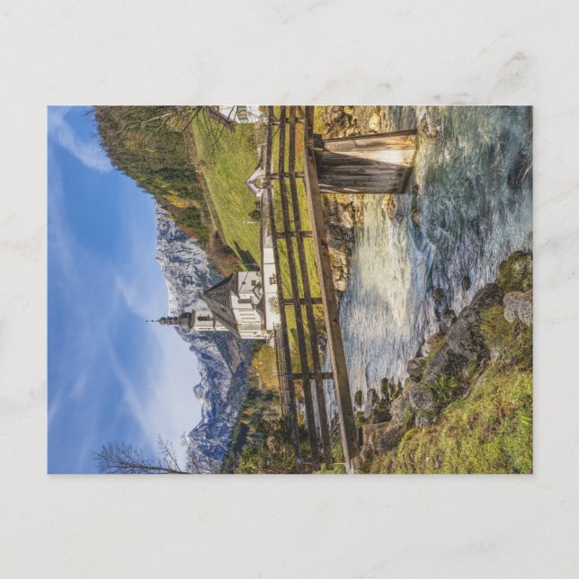 Carte Postale Belles montagnes avec église (Devant)