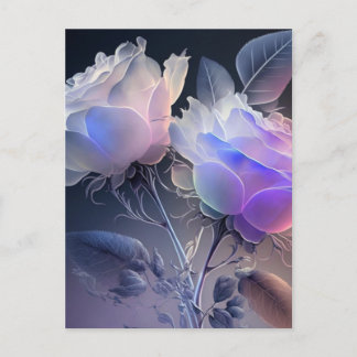 Carte Postale Belles roses iridescentes à longue tige