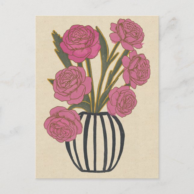 Carte Postale Belles Roses Roses (Devant)