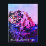 Carte Postale ** Bellissima - Langue italienne Cinque Terre Post<br><div class="desc">CARTE POST - CARTE POSTCARD : Artiste peinture numérique Abstraite de MANAROLA partie de CINQUE TERRE en Italie / Italia. Beaucoup de magenta et de rose sont dans cette peinture numérique. Le design est d'un côté montagne plein de maisons et d'eau magnifique. CINQUE TERRE est une expérience extraordinaire, IMHO, d'amour,...</div>