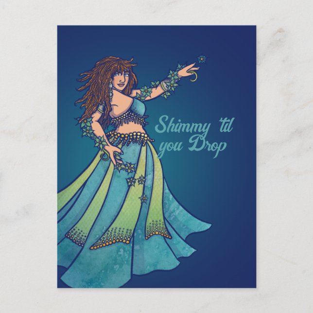 Carte Postale Belly Dancer Ruby Teal Art  (Devant)