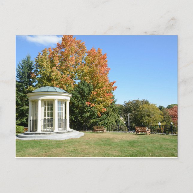 Carte Postale belvédère blanc rond en automne (Devant)