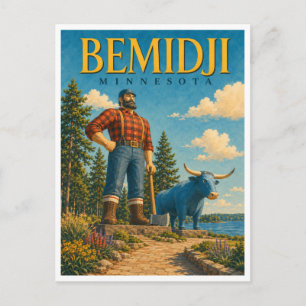 Carte Postale Bemidji Minnesota Paul Bunyan GeoSaga