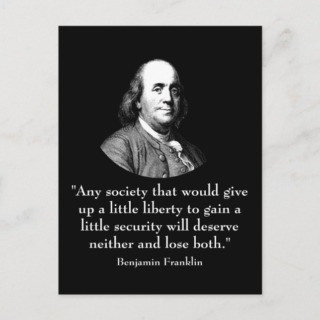 Carte Postale Ben Franklin and Quote (Devant)