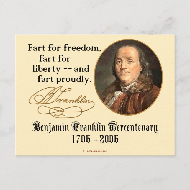 Carte Postale Ben Franklin - Fart Fièrement (Devant)