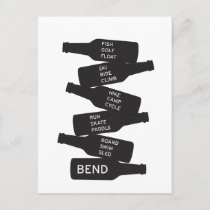 Carte Postale Bend Oregon Bière Bouteille Stoppée Activités Exté