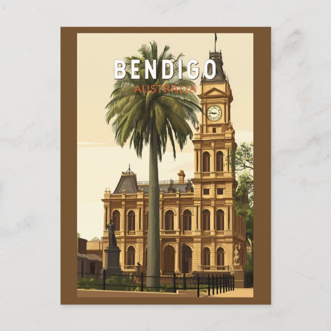 Carte Postale Bendigo Australia Travel Art Vintage (Devant)