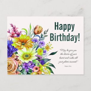 Carte Postale Bénédiction d'anniversaire florale