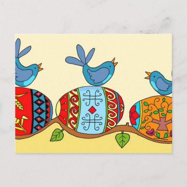 Carte Postale Bénédiction du printemps Art populaire ukrainien (Devant)