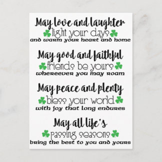Carte Postale Bénédiction du proverbe irlandais
