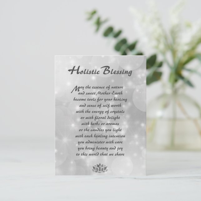 Carte Postale Bénédiction Holistique Silver Sparkle  (Debout devant)