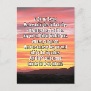 Carte Postale Bénédiction irlandaise ancienne