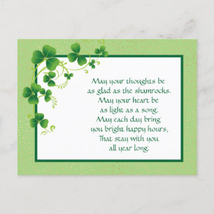 Carte Postale Bénédiction irlandaise shamrock