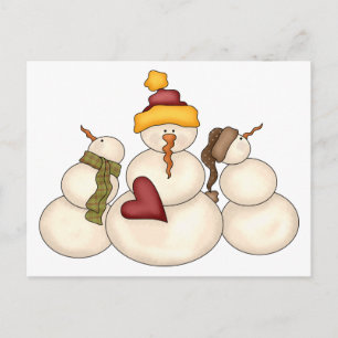 Carte Postale Bénédictions d'hiver · Bonhommes de neige