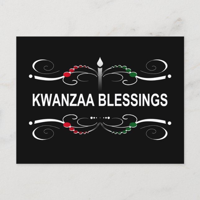 Carte Postale bénédictions sophistiquées de Kwanzaa (Devant)