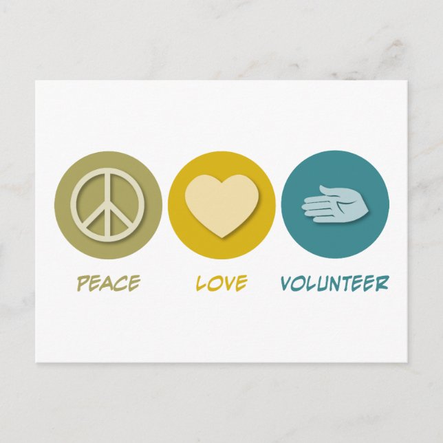 Carte Postale Bénévole de Peace Love (Devant)