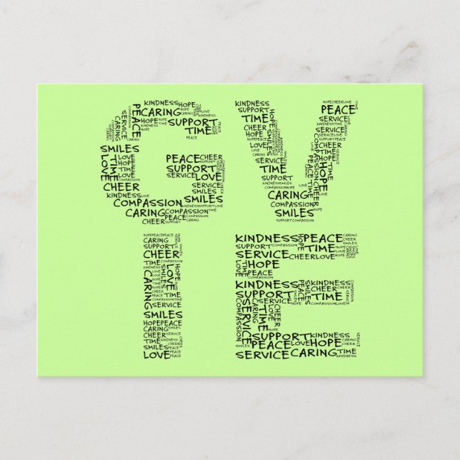 Carte Postale Bénévole : Le plus grand cadeau vous donne (Devant)