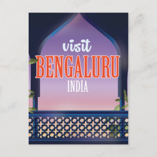 Carte Postale Bengaluru india affiche de voyage vintage