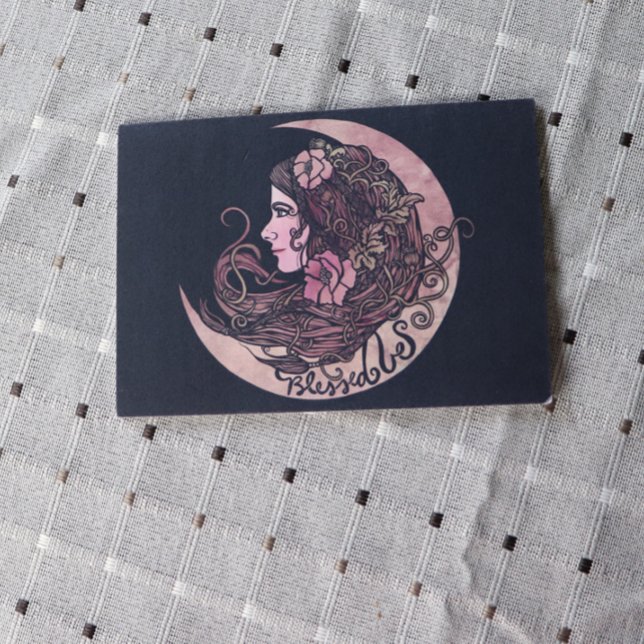 Carte Postale Béni Soit La Déesse Lune Art Pagan (Créateur téléchargé)