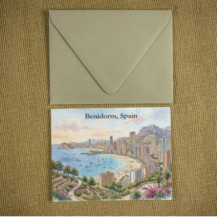 Carte Postale Benidorm Espagne Costa Blanca Vacances Rétro Vinta