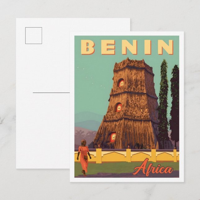 Carte Postale Benin Africa Vintage Travel  (Devant / Derrière)