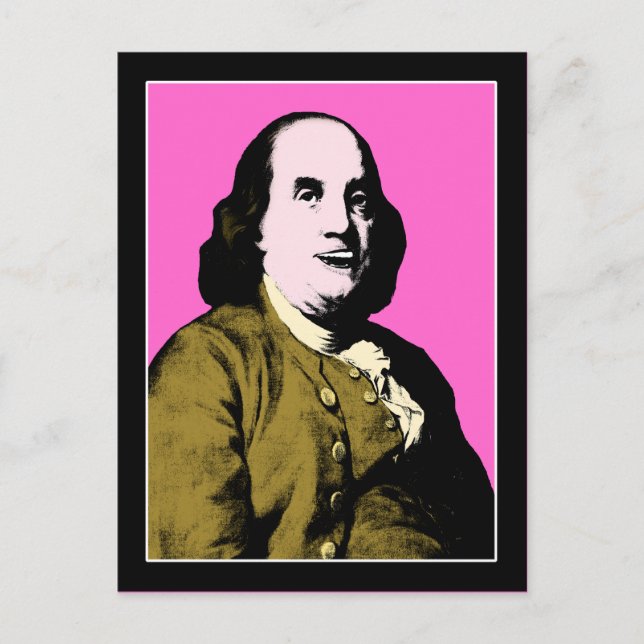 Carte Postale Benjamin Franklin dans le style Pop Art (Devant)