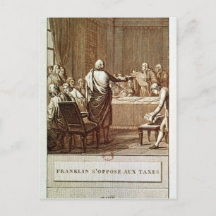Carte Postale Benjamin Franklin présente son opposition