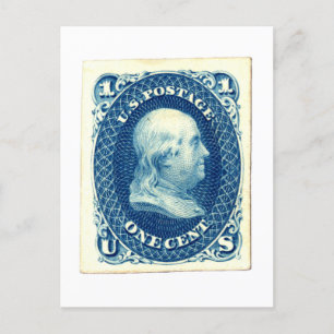 Carte Postale Benjamin Franklin Un Cent États-Unis Timbre