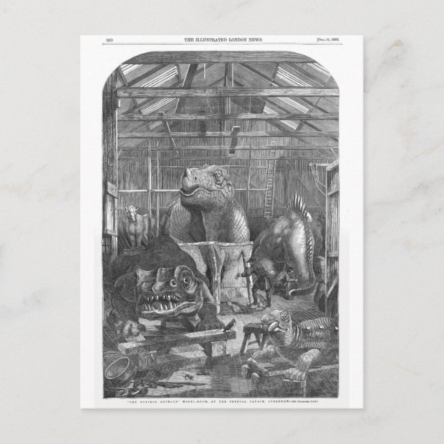 Carte Postale Benjamin Waterhouse Hawkins Studio Antique Print (Devant)