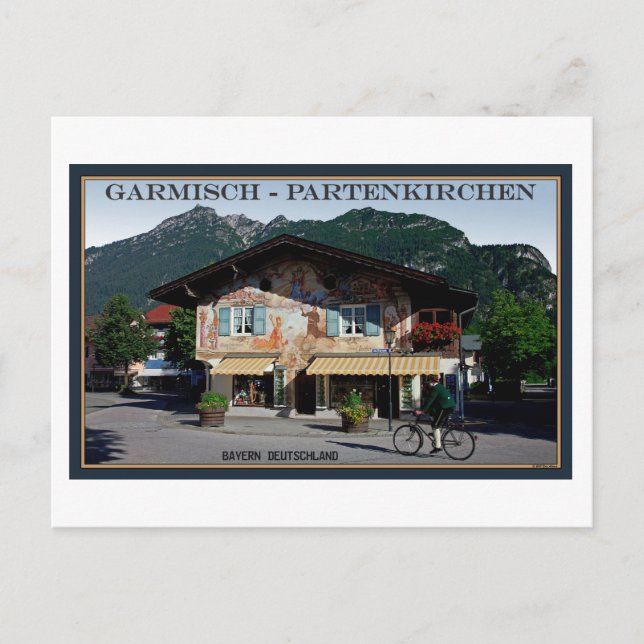 Carte Postale Berchtesgaden - Biker bavarois (Devant)