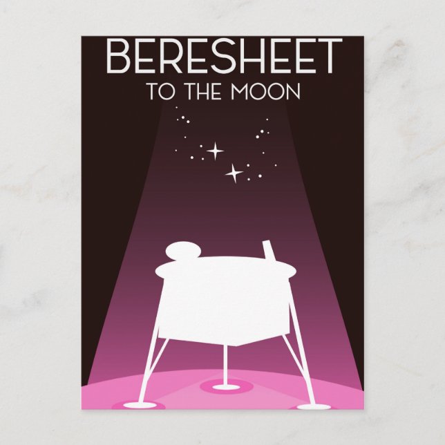 Carte Postale Beresheet "vers la Lune" (Devant)