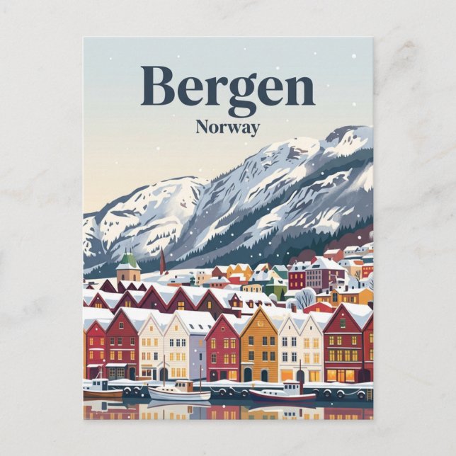 Carte Postale Bergen, Norvège (Devant)