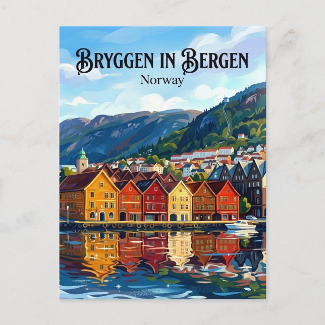 Carte Postale Bergen Norvège (Devant)