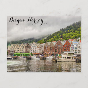 Carte Postale Bergen Norvège Photo de voyage