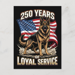 Carte Postale Berger Allemand 250 Ans de Service Loyale Patriote