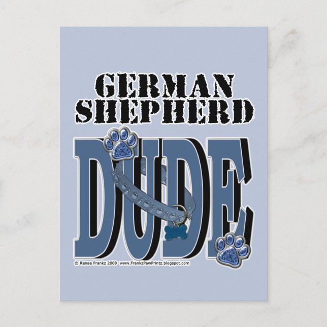 Carte Postale berger allemand DUDE (Devant)