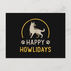 Carte Postale Berger allemand heureux Howlidays Chien Vintage dr