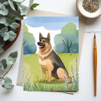 Berger Allemand | Peinture à l'aquarelle de chien