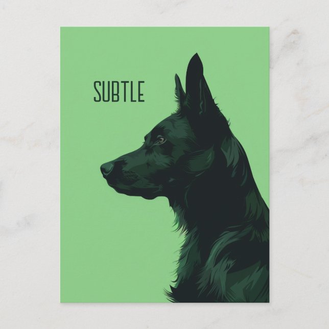 Carte Postale Berger allemand vert (Devant)